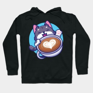 Cat so cute with coffee cup Hoodie